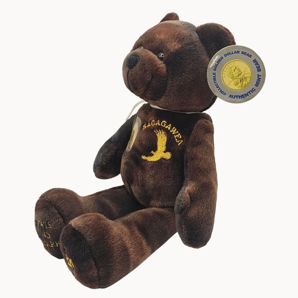 VTG 2000s TY Babies Authentic Mint Bear Collectible Golden Sacagawea Dollar Bear - Picture 2 of 16